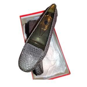 Aerosoles Nu Day Faux Croc Gray Loafers sz 8w